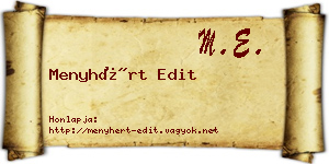 Menyhért Edit névjegykártya