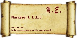 Menyhért Edit névjegykártya